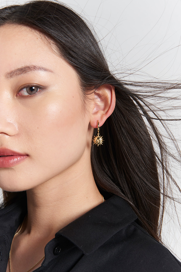 Karen Walker Sterling Silver Sun & Moon Hoop Earrings