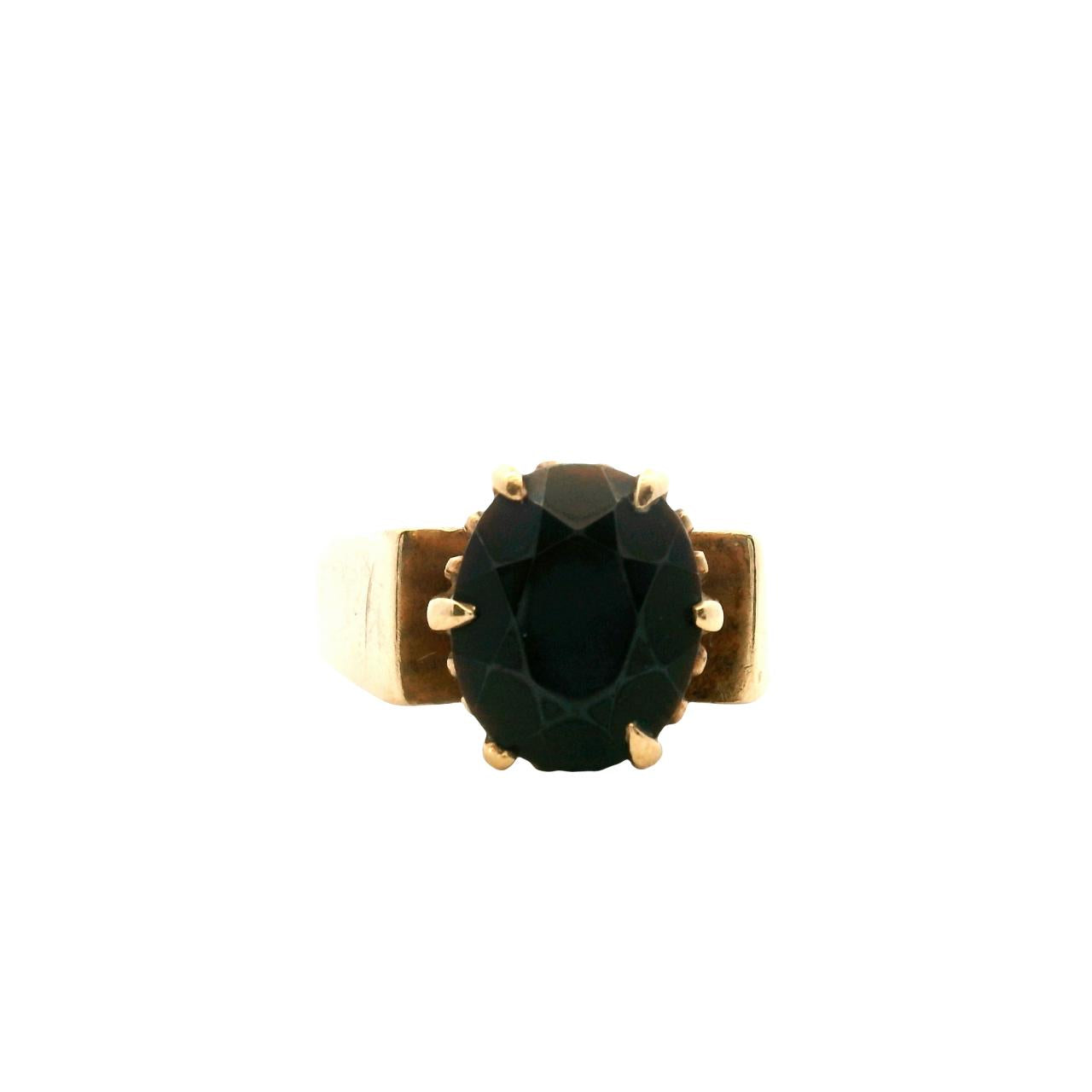 Estate 9ct Yellow Gold Garnet Ring