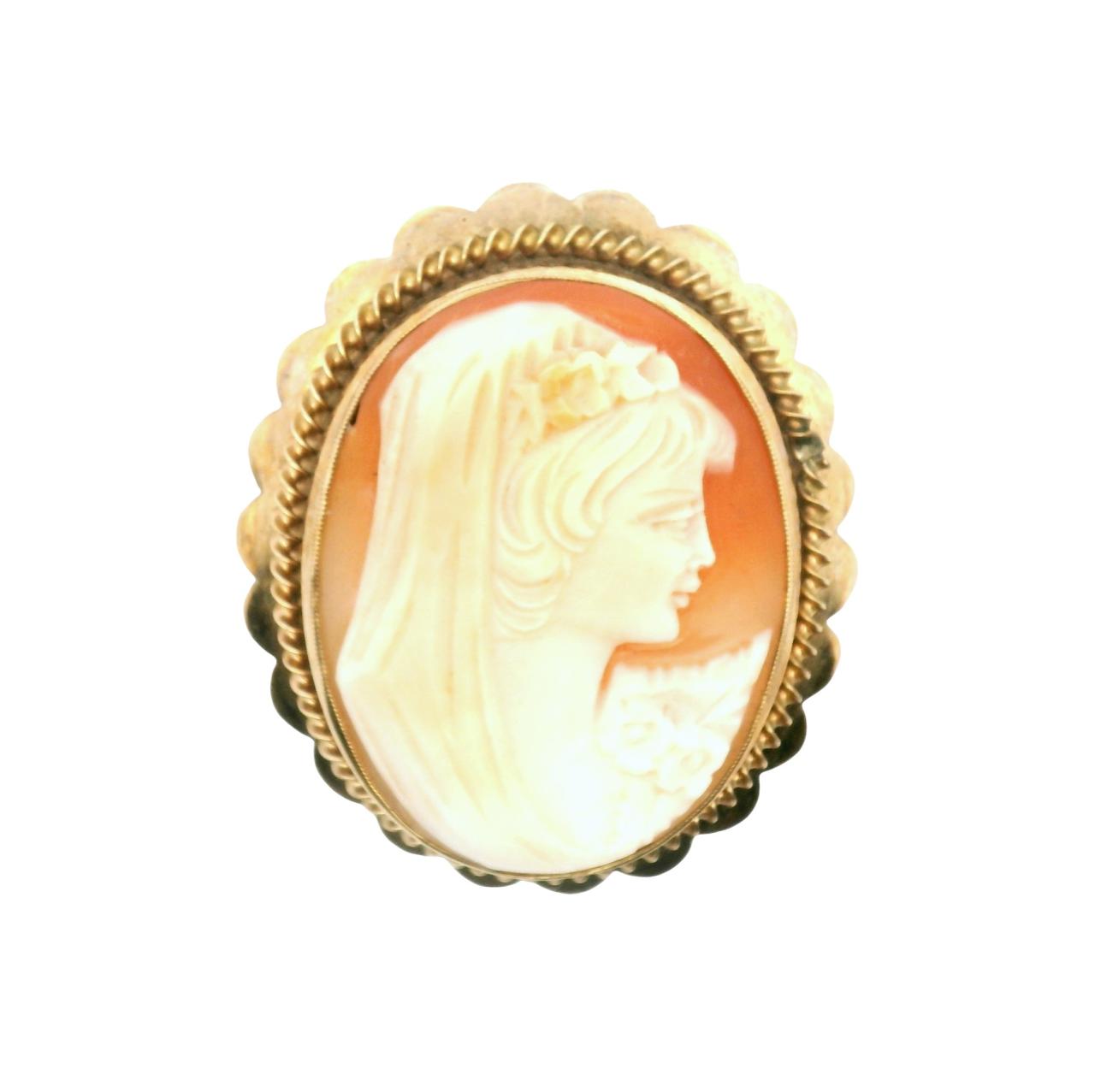 9ct Yellow Gold Cameo Brooch