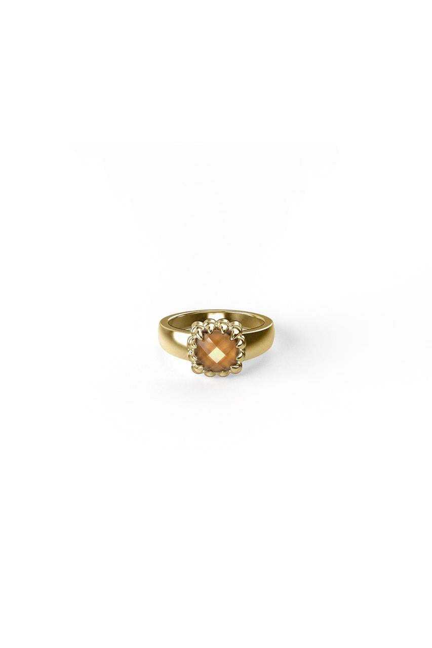 Stolen Girlfriends Club 18ct Gold Plated Citrine Baby Claw Ring
