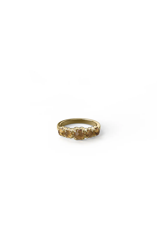 Stolen Girlfriends Club 18ct Gold Plated Citrine Halo Cluster Ring