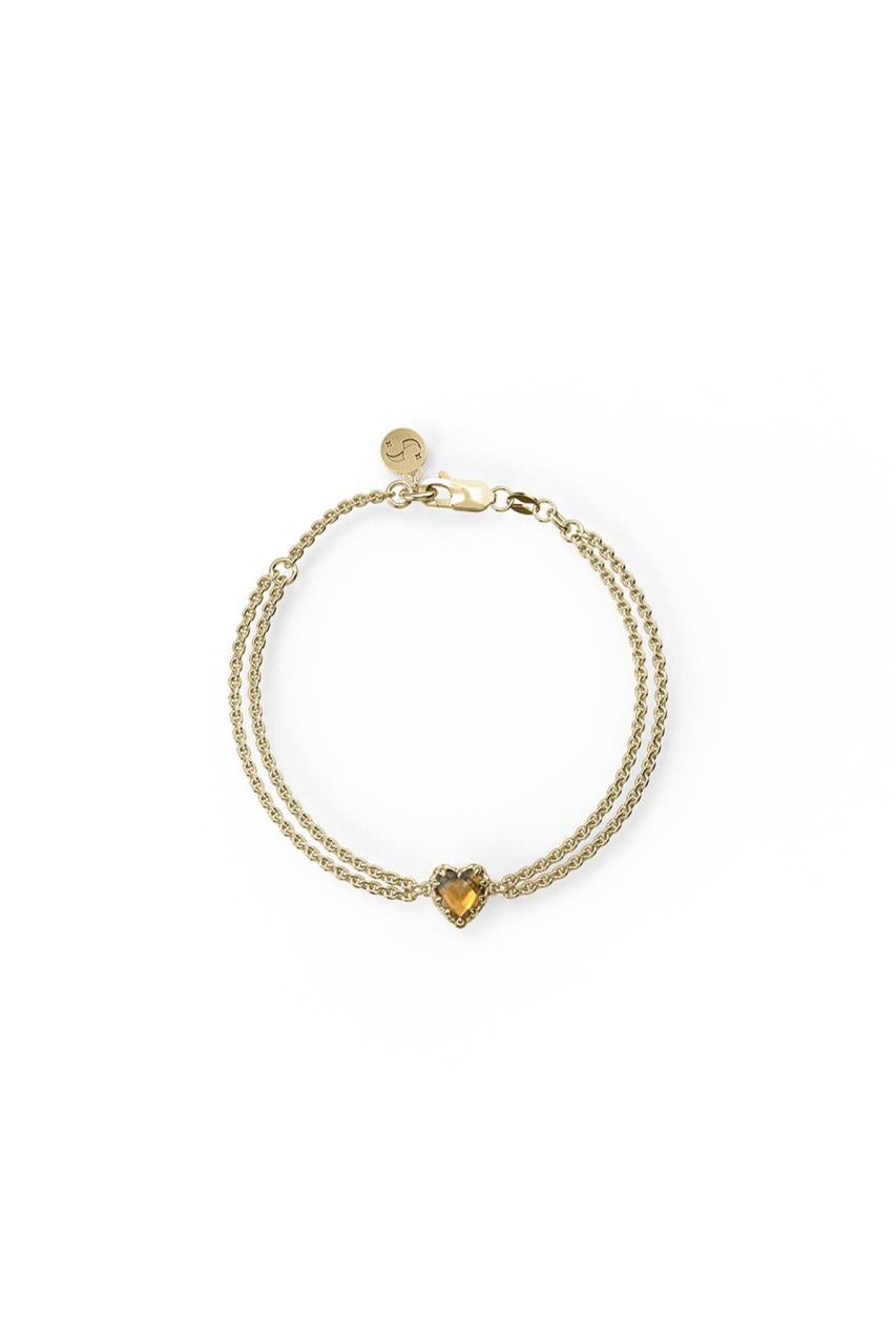 Stolen Girlfriends Club 18ct Gold Plated Citrine Love Claw Bracelet