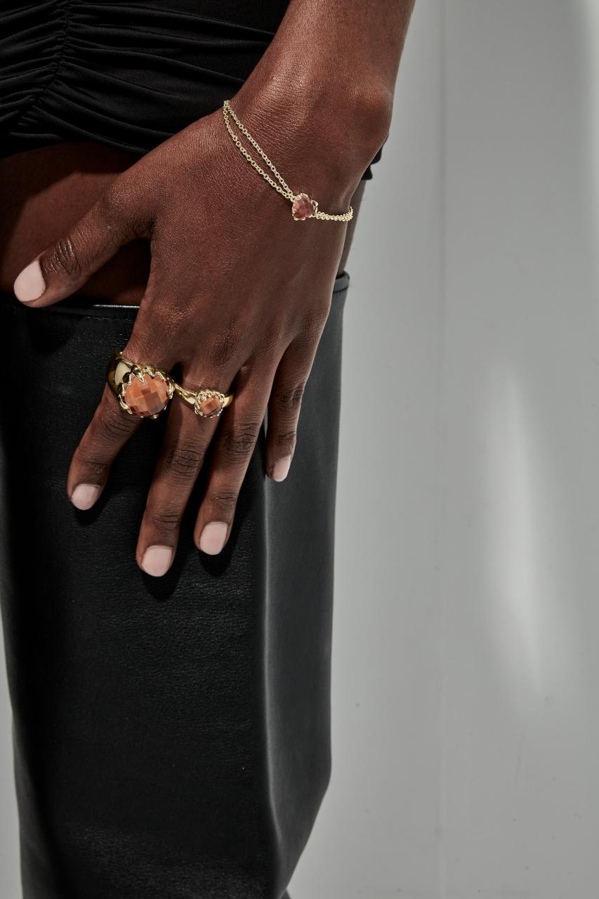 Stolen Girlfriends Club 18ct Gold Plated Citrine Love Claw Bracelet