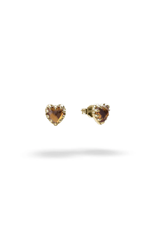 Stolen Girlfriends Club 18ct Gold Plated Citrine Love Claw Earrings
