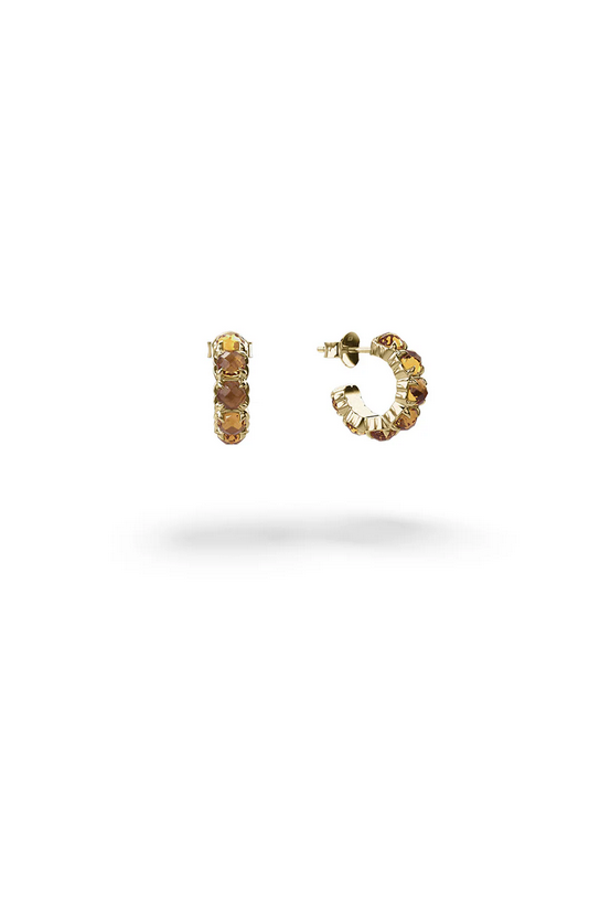 Stolen Girlfriends Club 18ct Gold Plated Citrine Halo Cluster Earrings
