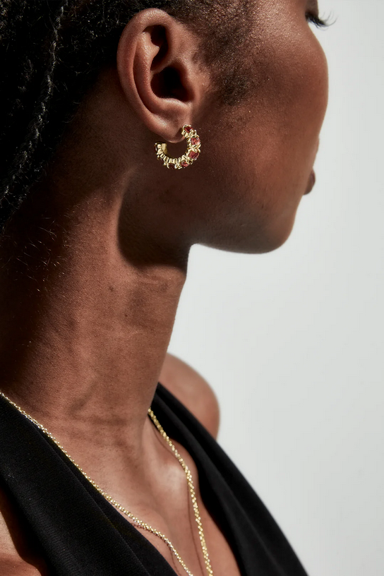 Stolen Girlfriends Club 18ct Gold Plated Citrine Halo Cluster Earrings