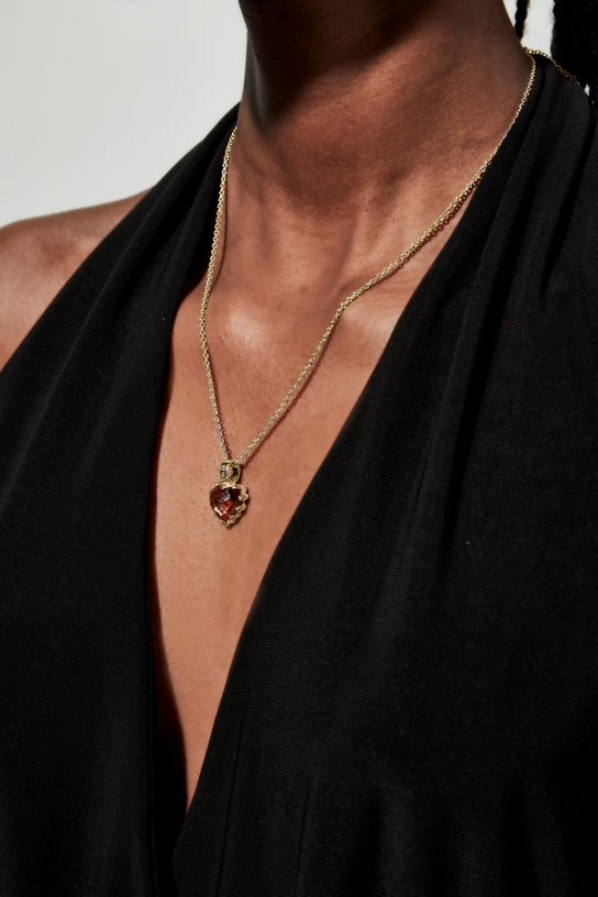 Stolen Girlfriends Club 18ct Gold Plated Citrine Love Claw Necklace