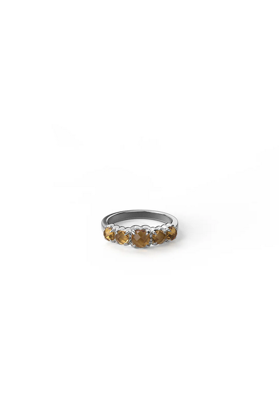 Stolen Girlfriends Club Sterling Silver Citrine Halo Cluster Ring