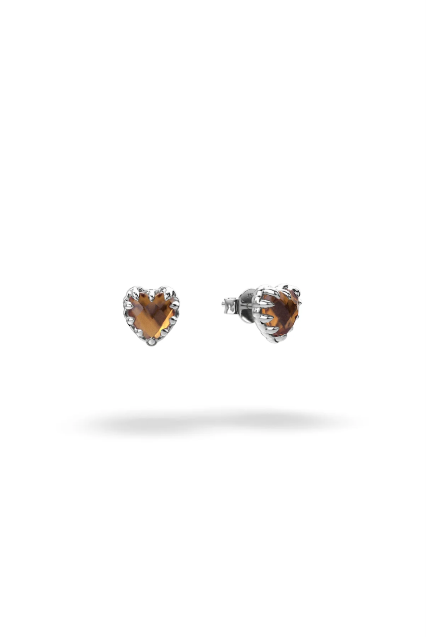 Stolen Girlfriends Club Sterling Silver Citrine Love Claw Earrings