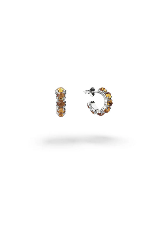 Stolen Girlfriends Club Sterling Silver Citrine Halo Cluster Earrings