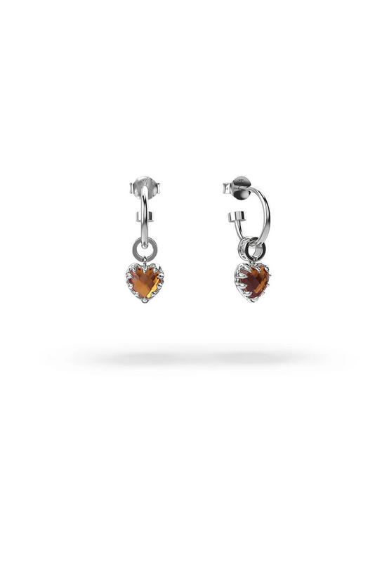 Stolen Girlfriends Club Sterling Silver Citrine Love Anchor Earrings