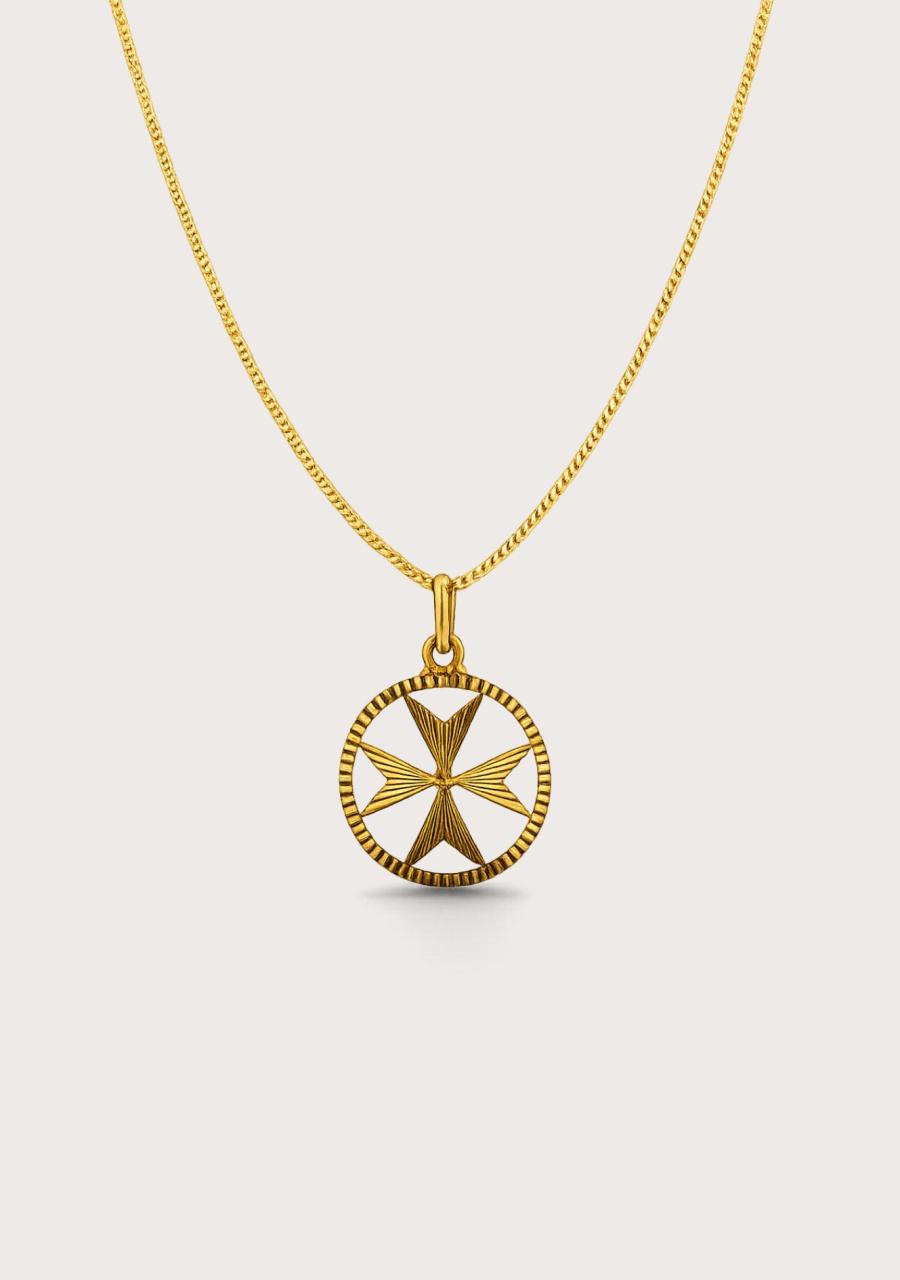 Estate 22ct Yellow Gold Circle Star Pendant