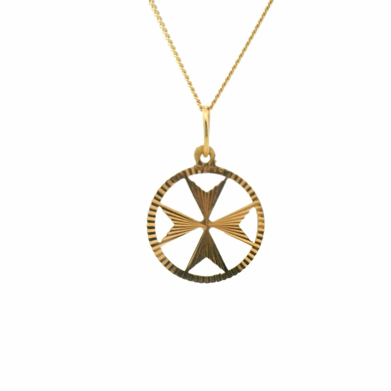 Estate 22ct Yellow Gold Circle Star Pendant