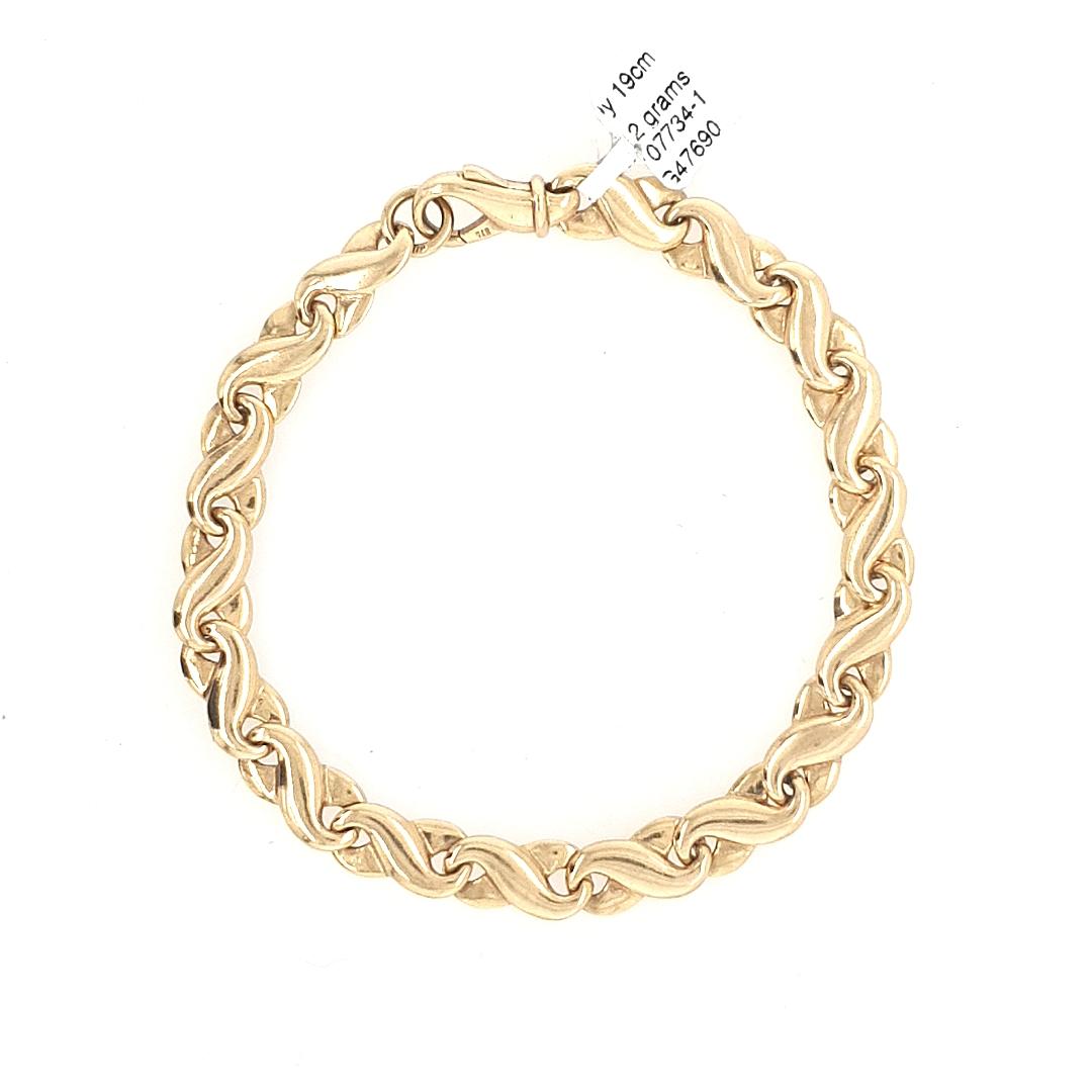 Estate 9ct Yellow Gold Infinity Link Bracelet