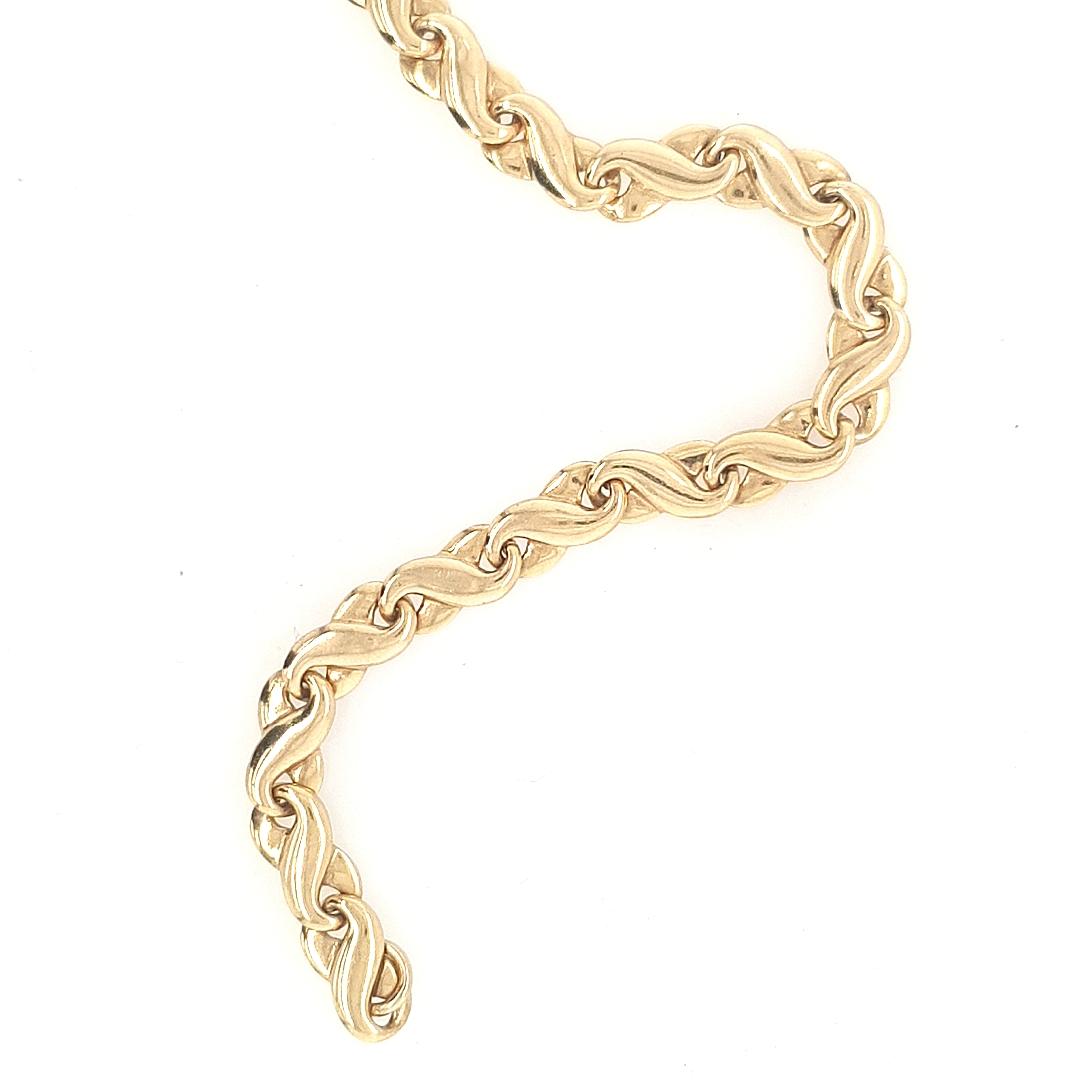Estate 9ct Yellow Gold Infinity Link Bracelet