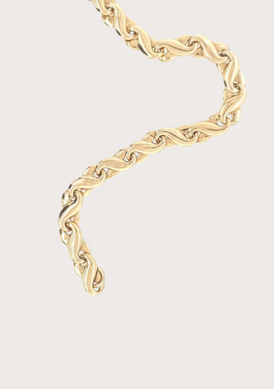 Estate 9ct Yellow Gold Infinity Link Bracelet
