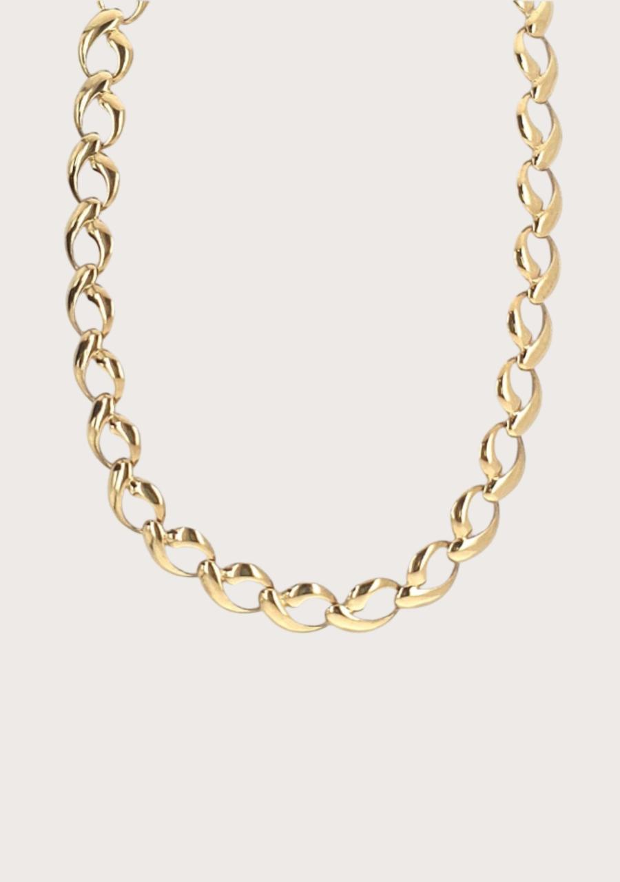 Estate 9ct Yellow Gold Fancy Link Necklace