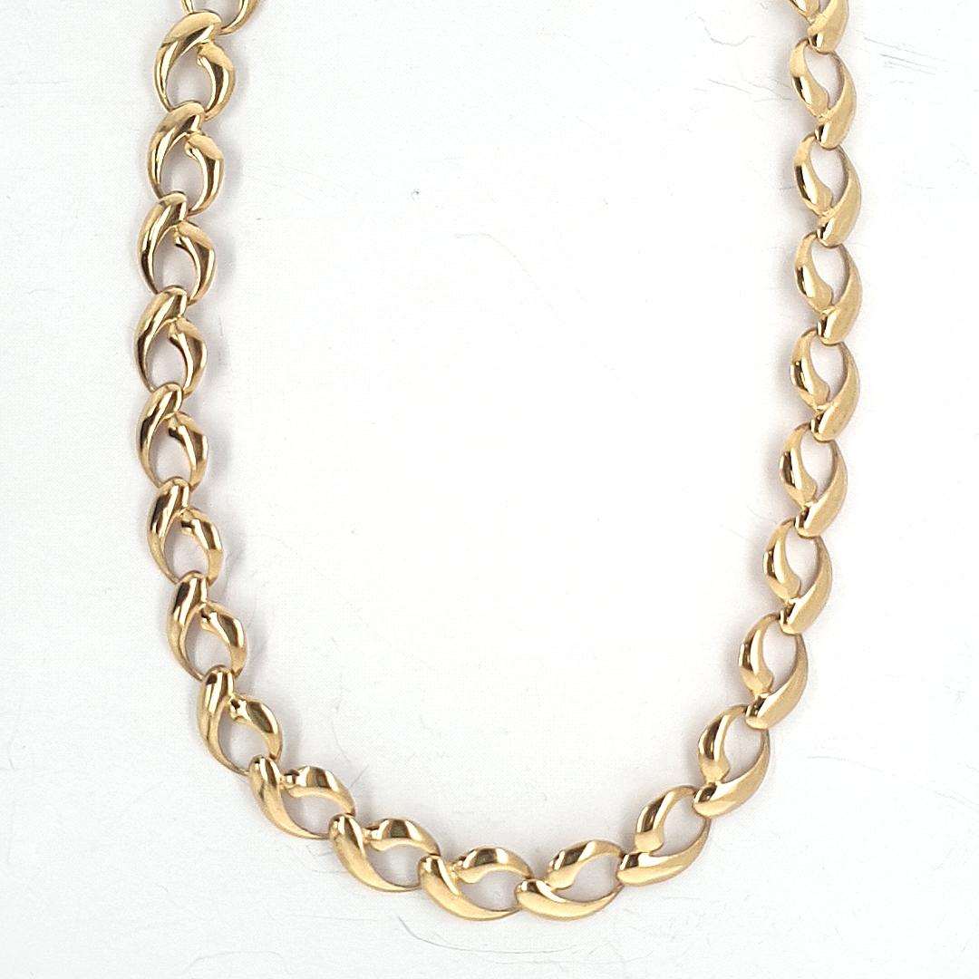 Estate 9ct Yellow Gold Fancy Link Necklace