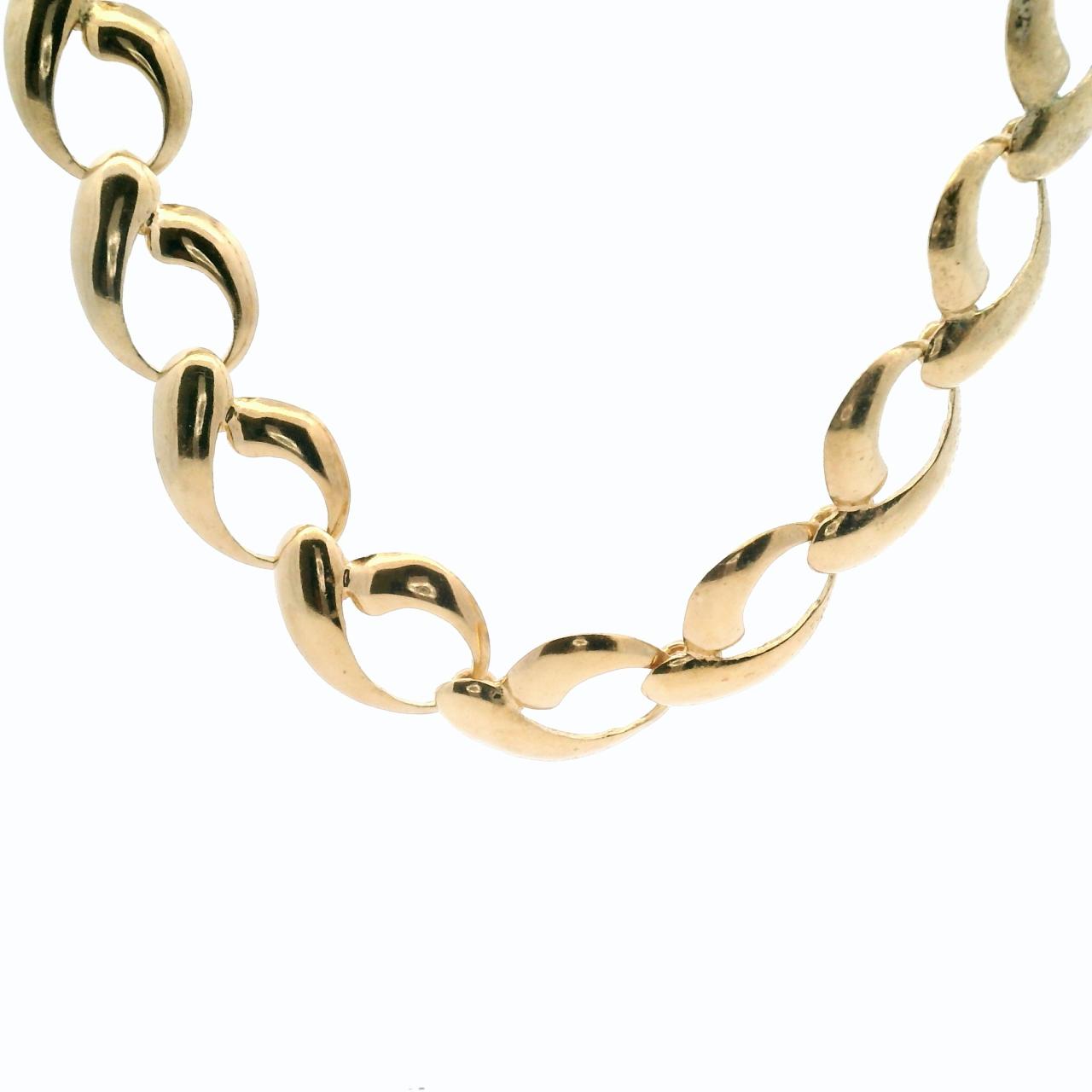 Estate 9ct Yellow Gold Fancy Link Necklace