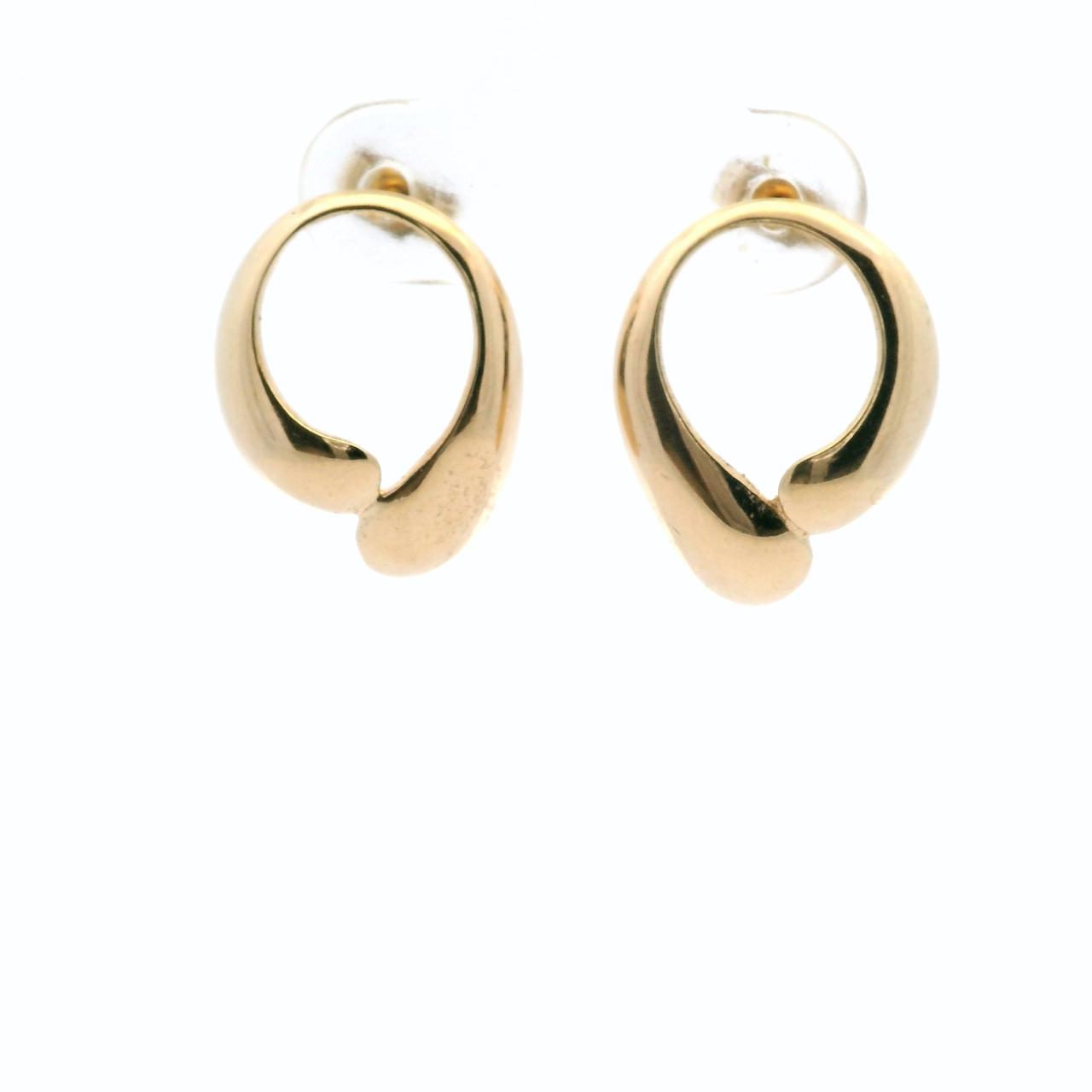Estate 9ct Yellow Gold Open Circle Stud Earrings