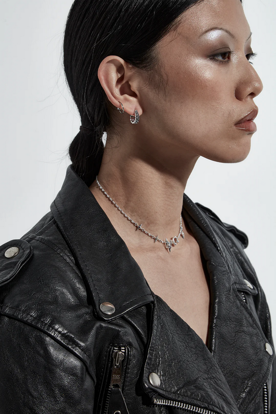 Stolen Girlfriends Club Sterling Silver Cosmic Punk Eternity Huggie Earrings