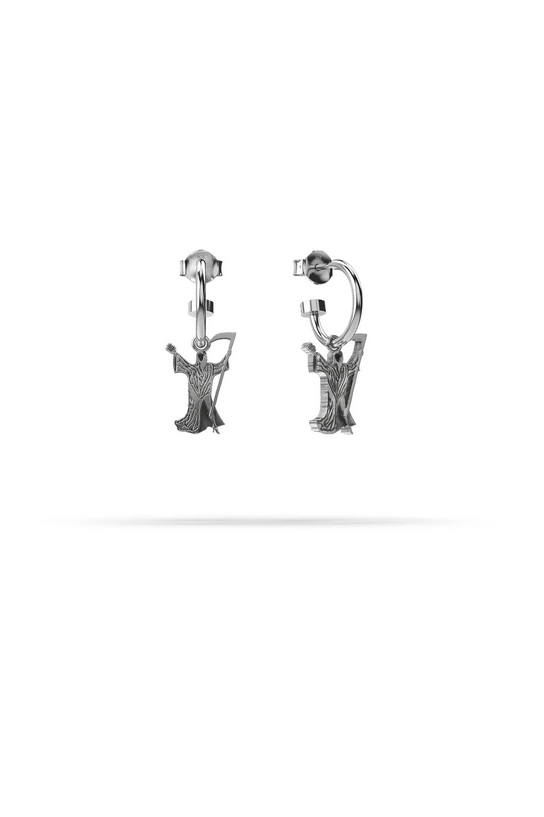 Stolen Girlfriends Club Sterling Silver Grim Reaper Anchor Sleeper Earrings