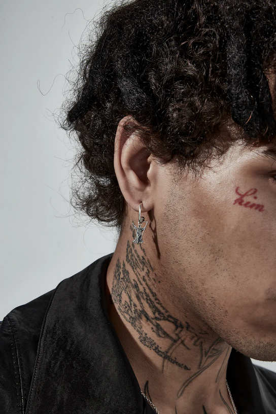 Stolen Girlfriends Club Sterling Silver Grim Reaper Anchor Sleeper Earrings