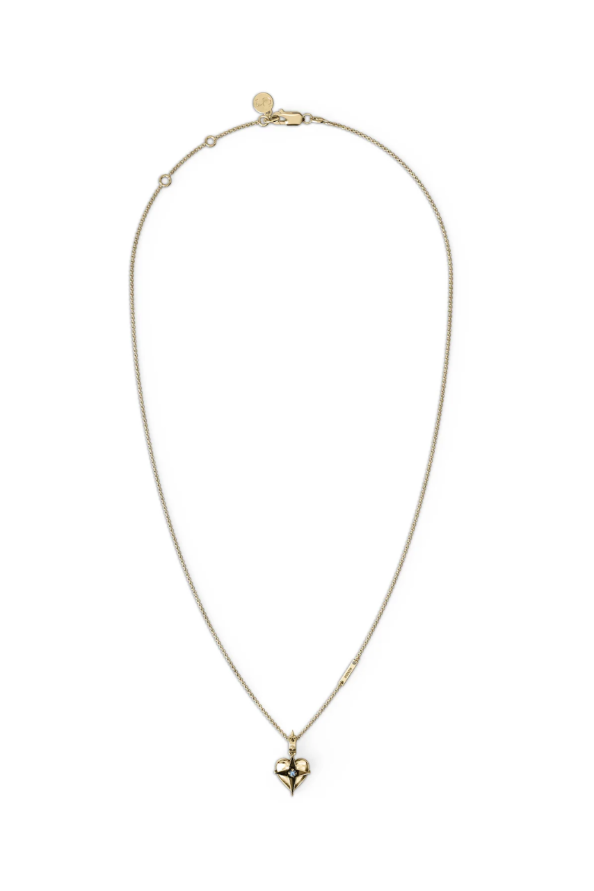 Stolen Girlfriends Club 18ct Gold Plated Celestial Heart Necklace with Topaz