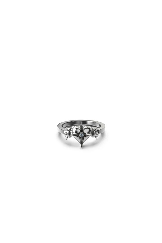 Stolen Girlfriends Club Sterling Silver Celestial Heart Ring with Topaz