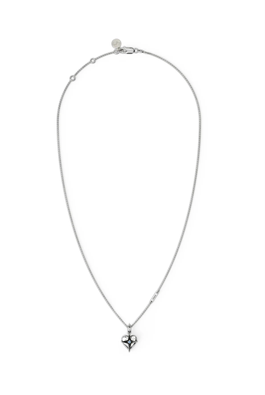 Stolen Girlfriends Club Sterling Silver Celestial Heart Necklace with Topaz