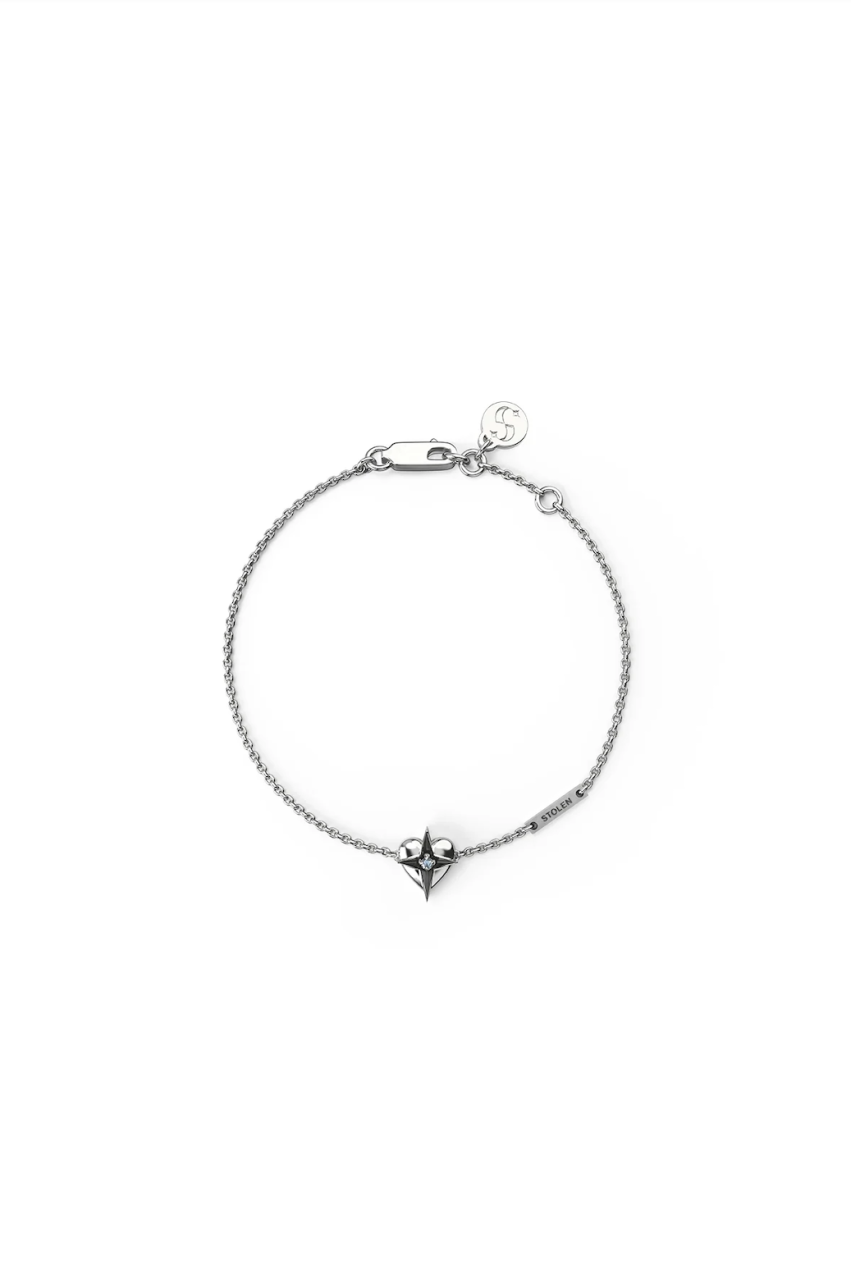 Stolen Girlfriends Club Sterling Silver Celestial Heart Bracelet with Topaz