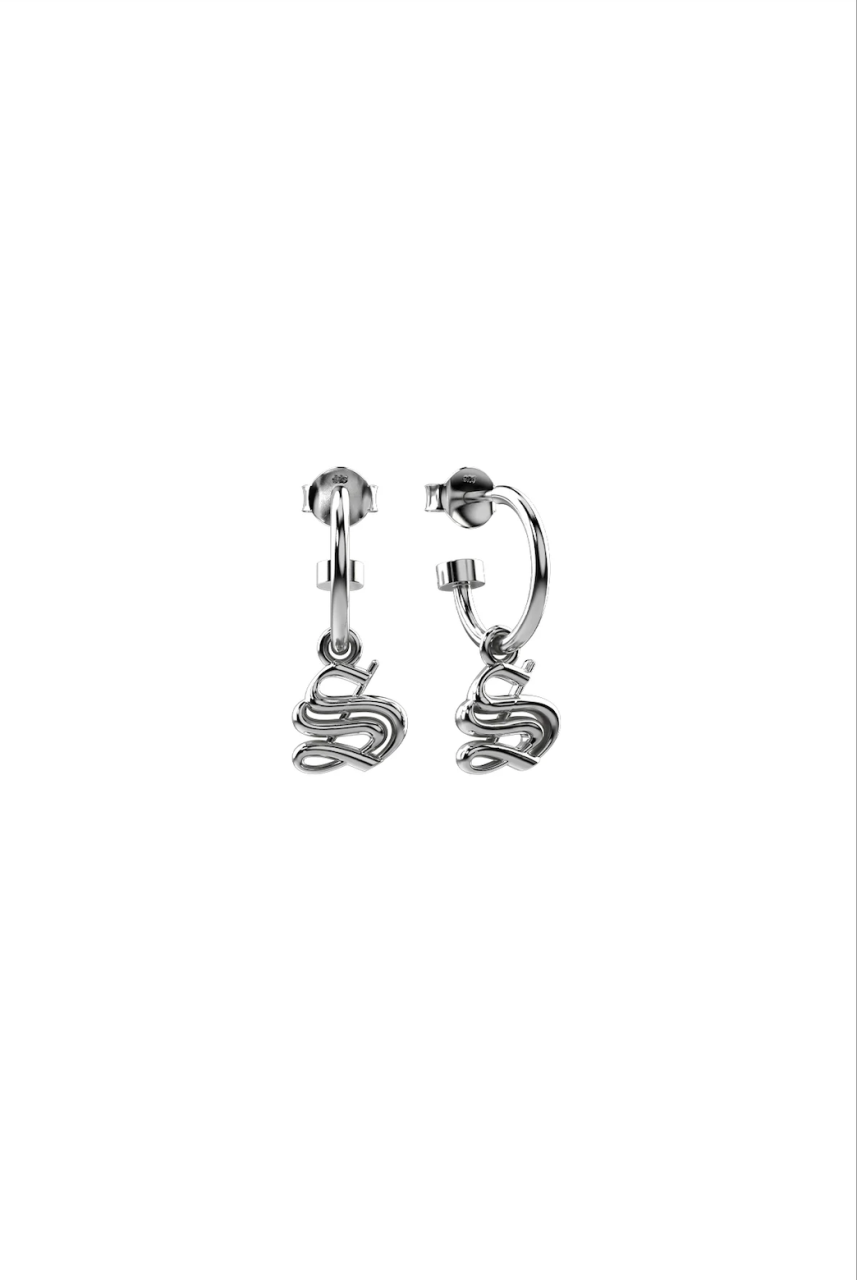Stolen Girlfriends Club Sterling Silver Old English Anchor Sleeper Earrings