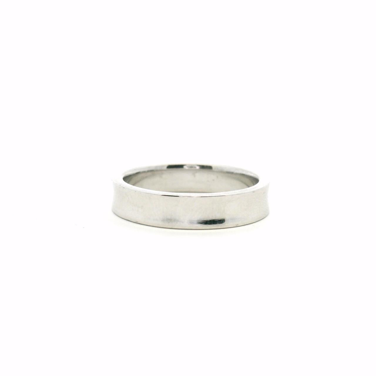 Estate 18ct White Gold Concave 3.95mm Band