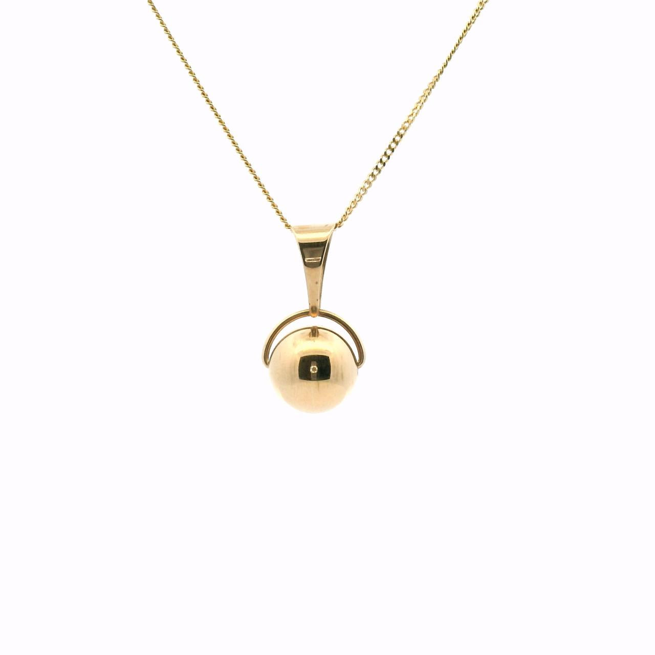 Estate 9ct Yellow Gold Spinner Euroball Pendant
