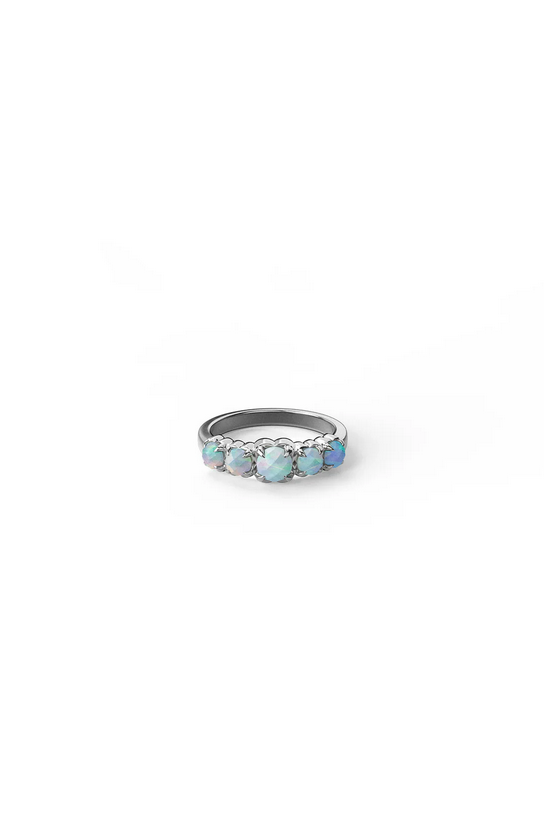 Stolen Girlfriends Club Sterling Silver Halo Cluster Opal Ring