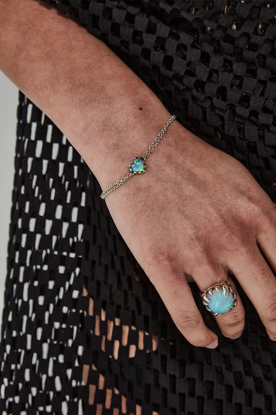 Stolen Girlfriends Club Sterling Silver Opal Love Claw Bracelet