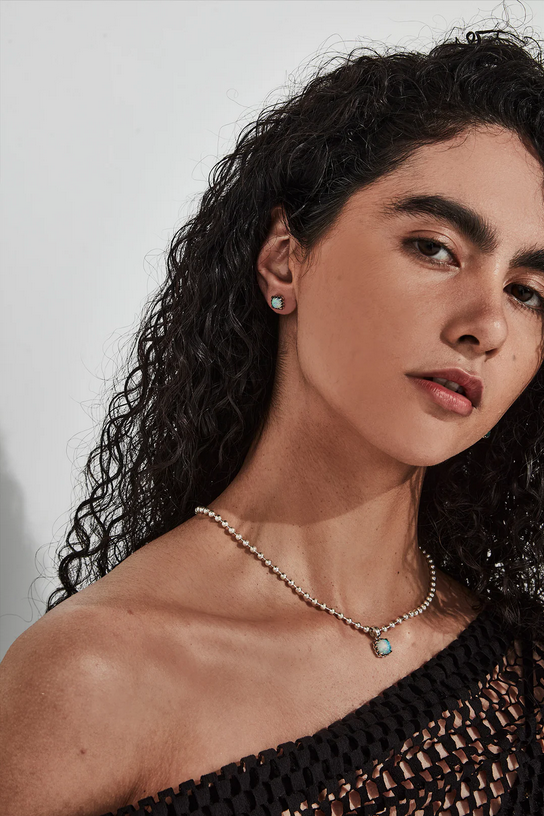 Stolen Girlfriends Club Sterling Silver Opal Mini Claw Stud Earrings