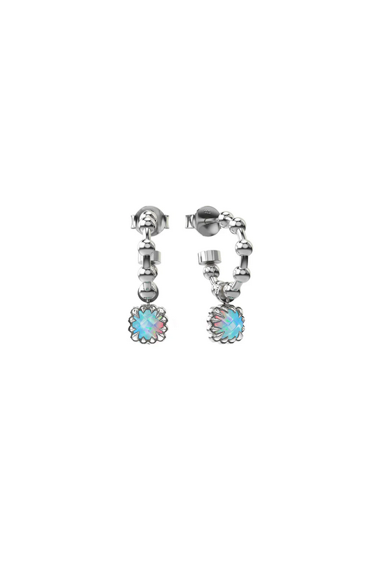 Stolen Girlfriends Club Sterling Silver Opal Baby Claw Ball Chain Sleeper Earrings
