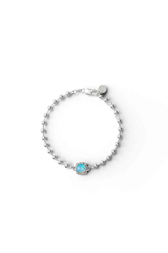 Stolen Girlfriends Club Sterling Silver Opal Baby Claw Ball Chain Bracelet
