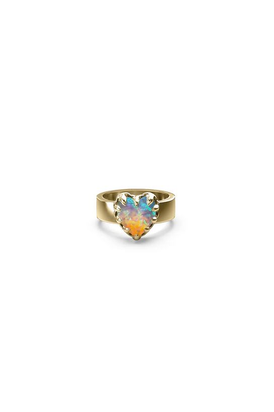 Stolen Girlfriends Club 18ct Gold Plated Opal Love Claw Ring
