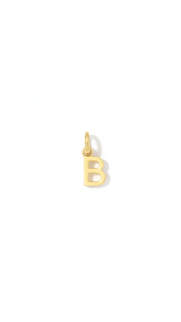 9ct Yellow Gold Mini Initial 'B' Pendant