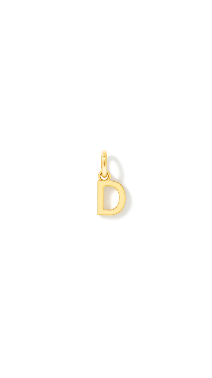 9ct Yellow Gold Mini Initial 'D' Pendant