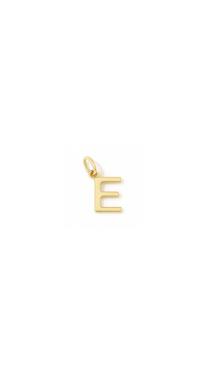 9ct Yellow Gold Mini Initial 'E' Pendant