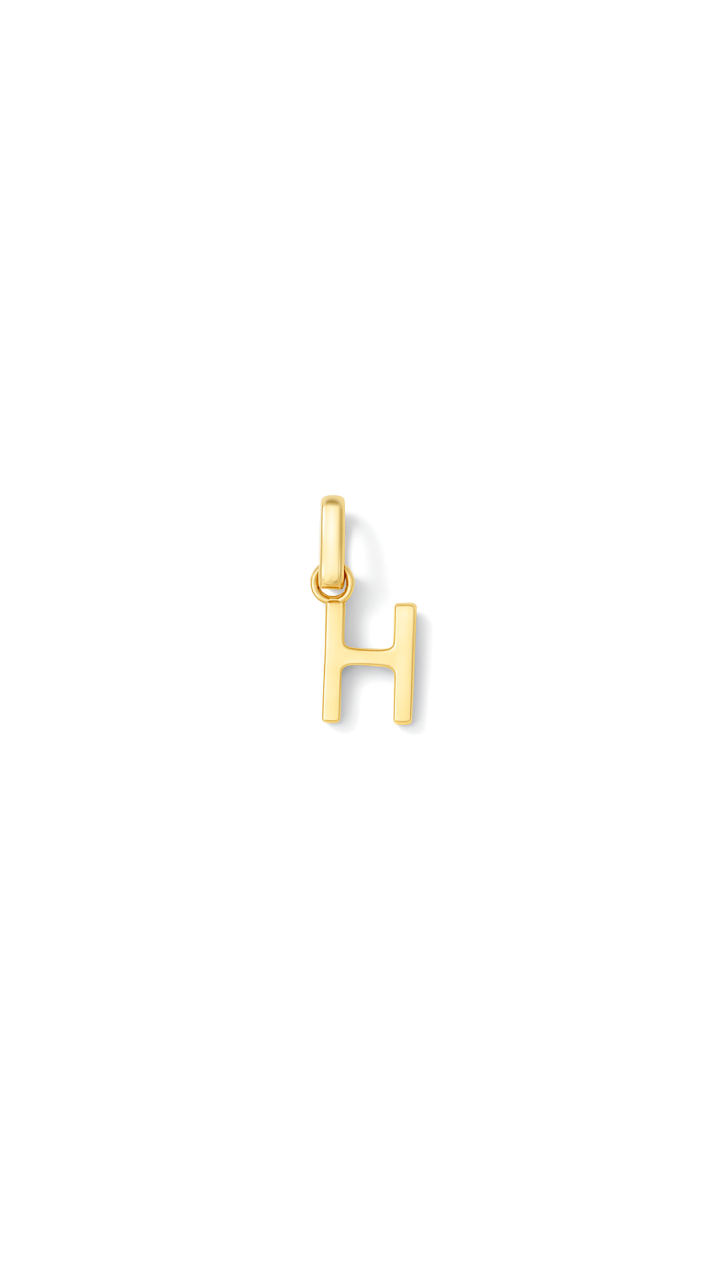 9ct Yellow Gold Mini Initial 'H' Pendant