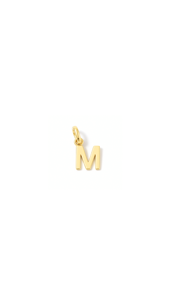 9ct Yellow Gold Mini Initial 'M' Pendant