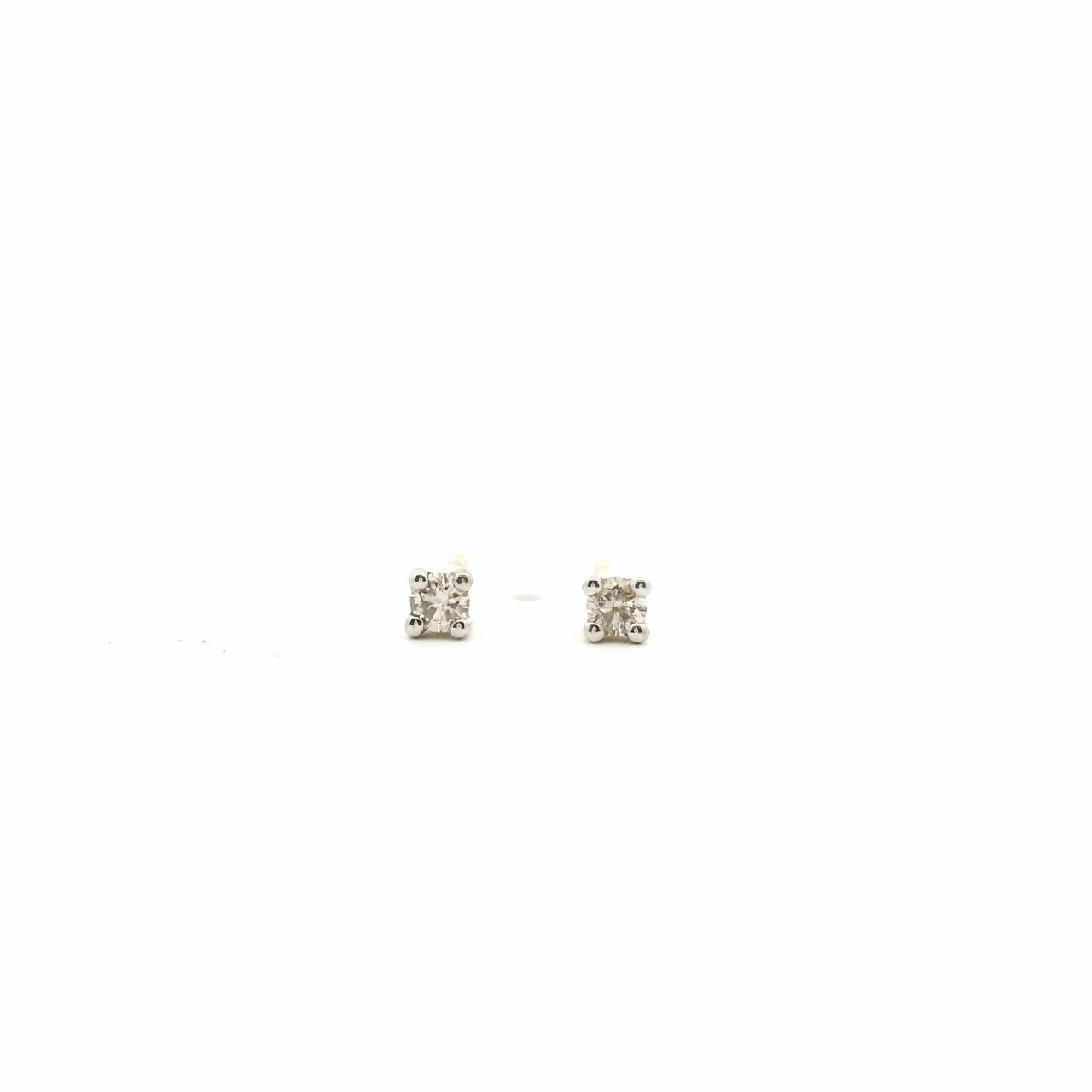 9ct Yellow Gold 0.10ct Diamond Four Claw Stud Earrings