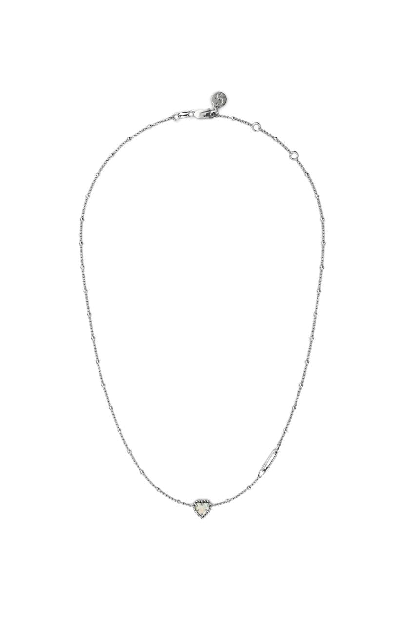 Stolen Girlfriends Club Sterling Silver Opal Dahlia's Heart Necklace