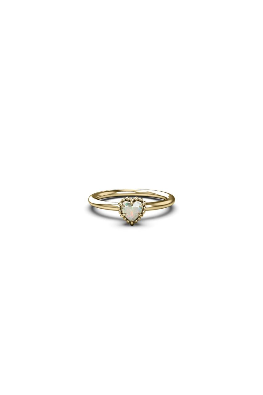 Stolen Girlfriends Club 18ct Gold Plated Opal Dahlia's Heart Ring