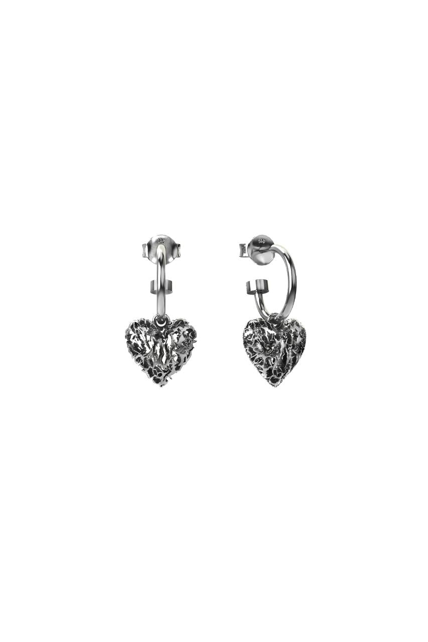 Stolen Girlfriends Club Sterling Silver Death Metal Hearts Anchor Sleeper Earrings