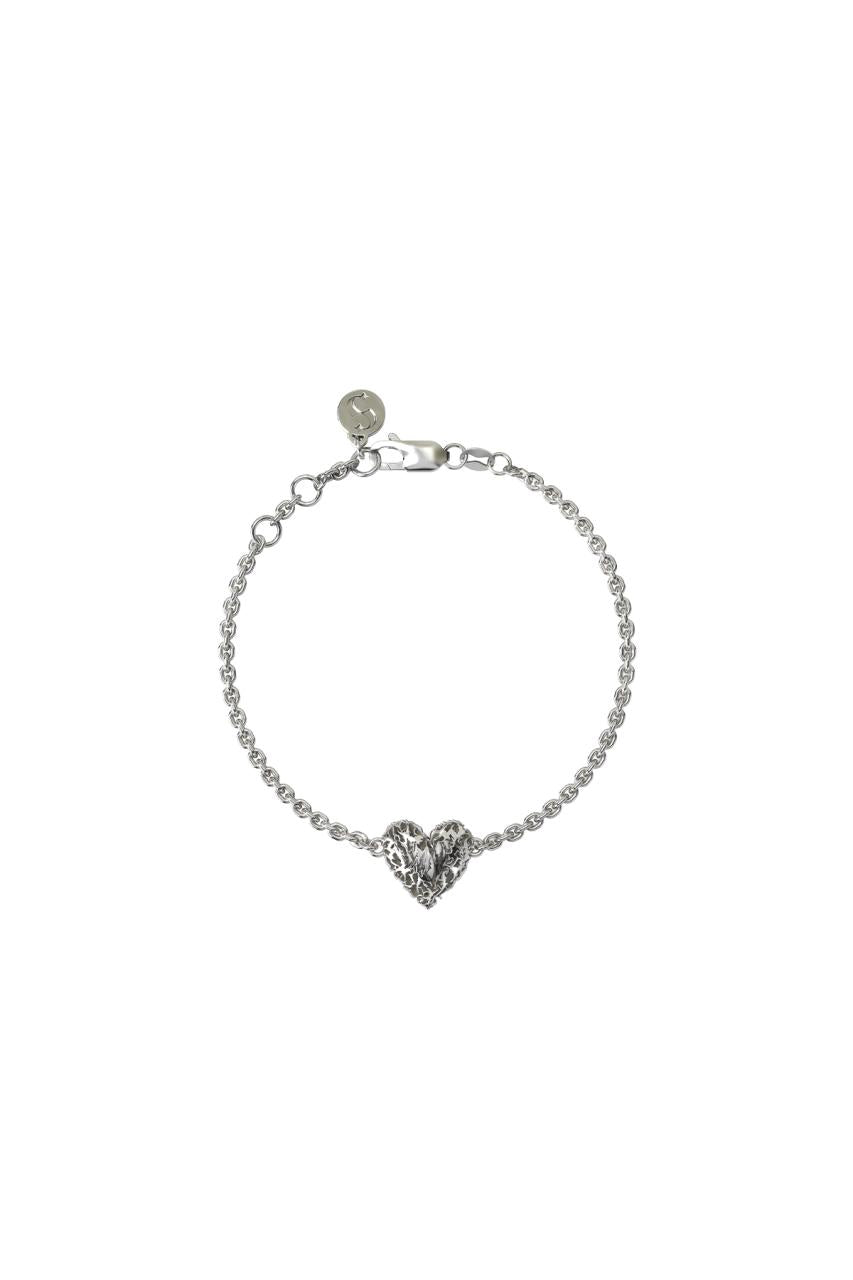 Stolen Girlfriends Club Sterling Silver Death Metal Hearts Bracelet